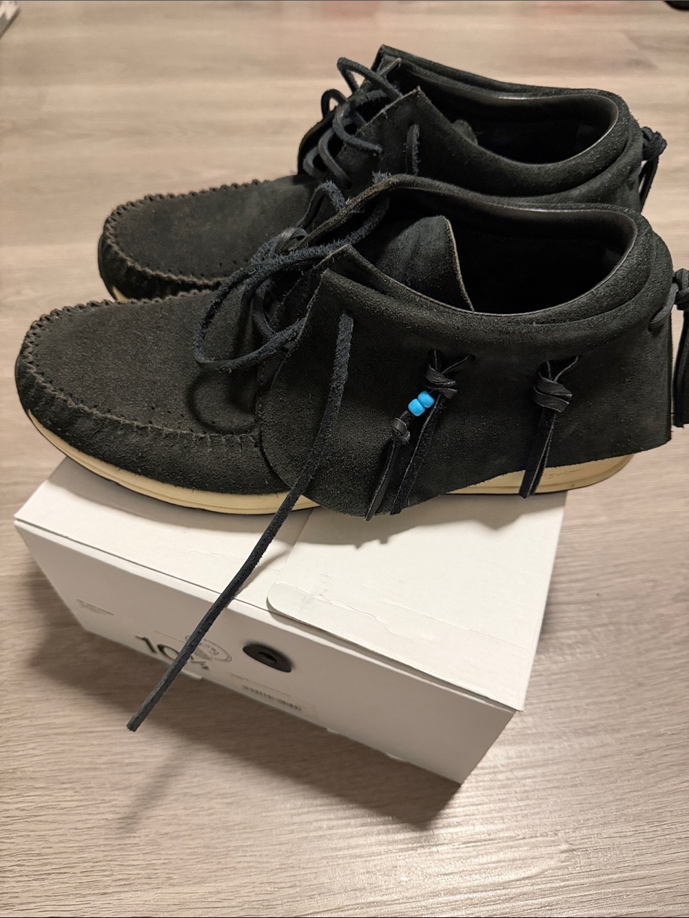 Visvim FBT Men's Suede Moccasin-Style Lace Shoes